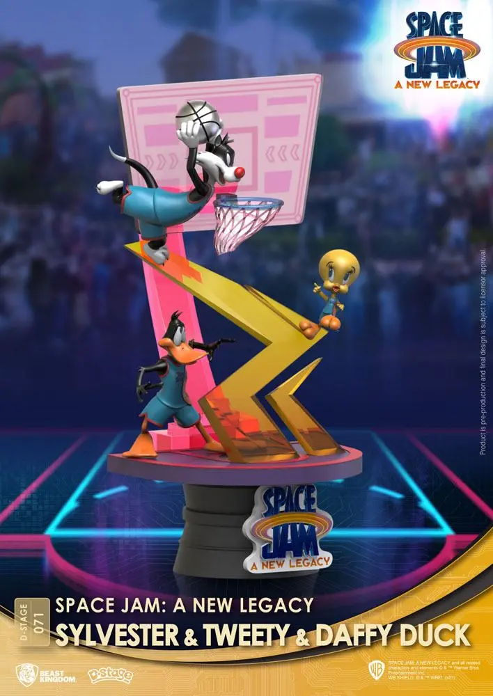 Space Jam: A New Legacy D-Stage Sylvester &amp; Tweety &amp; Daffy Duck Standard Ver. PVC Diorama szobor 15 cm termékfotó