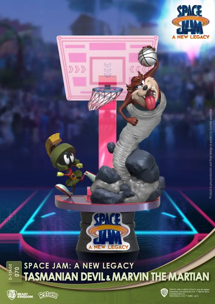 Space Jam: A New Legacy D-Stage Tasmanian Devil &amp; Marvin The Martian New Version PVC Diorama szobor 15 cm termékfotó