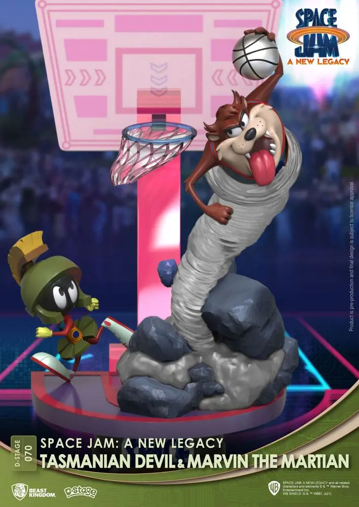 Space Jam: A New Legacy D-Stage Tasmanian Devil &amp; Marvin The Martian New Version PVC Diorama szobor 15 cm termékfotó