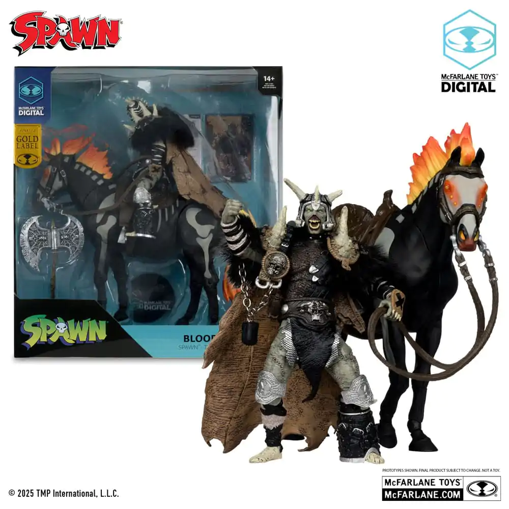 Spawn Bloodaxe with Horse (Spawn: The Dark Ages) (McFarlane Toys 30th Anniversary) (Gold Label) akciófigura 18 cm termékfotó