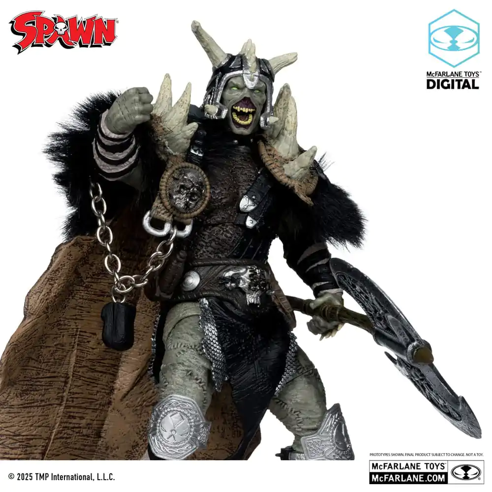 Spawn Bloodaxe with Horse (Spawn: The Dark Ages) (McFarlane Toys 30th Anniversary) (Gold Label) akciófigura 18 cm termékfotó