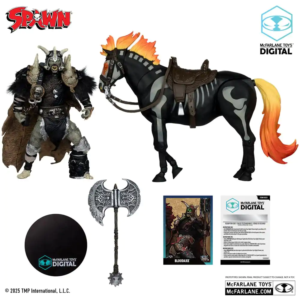 Spawn Bloodaxe with Horse (Spawn: The Dark Ages) (McFarlane Toys 30th Anniversary) (Gold Label) akciófigura 18 cm termékfotó