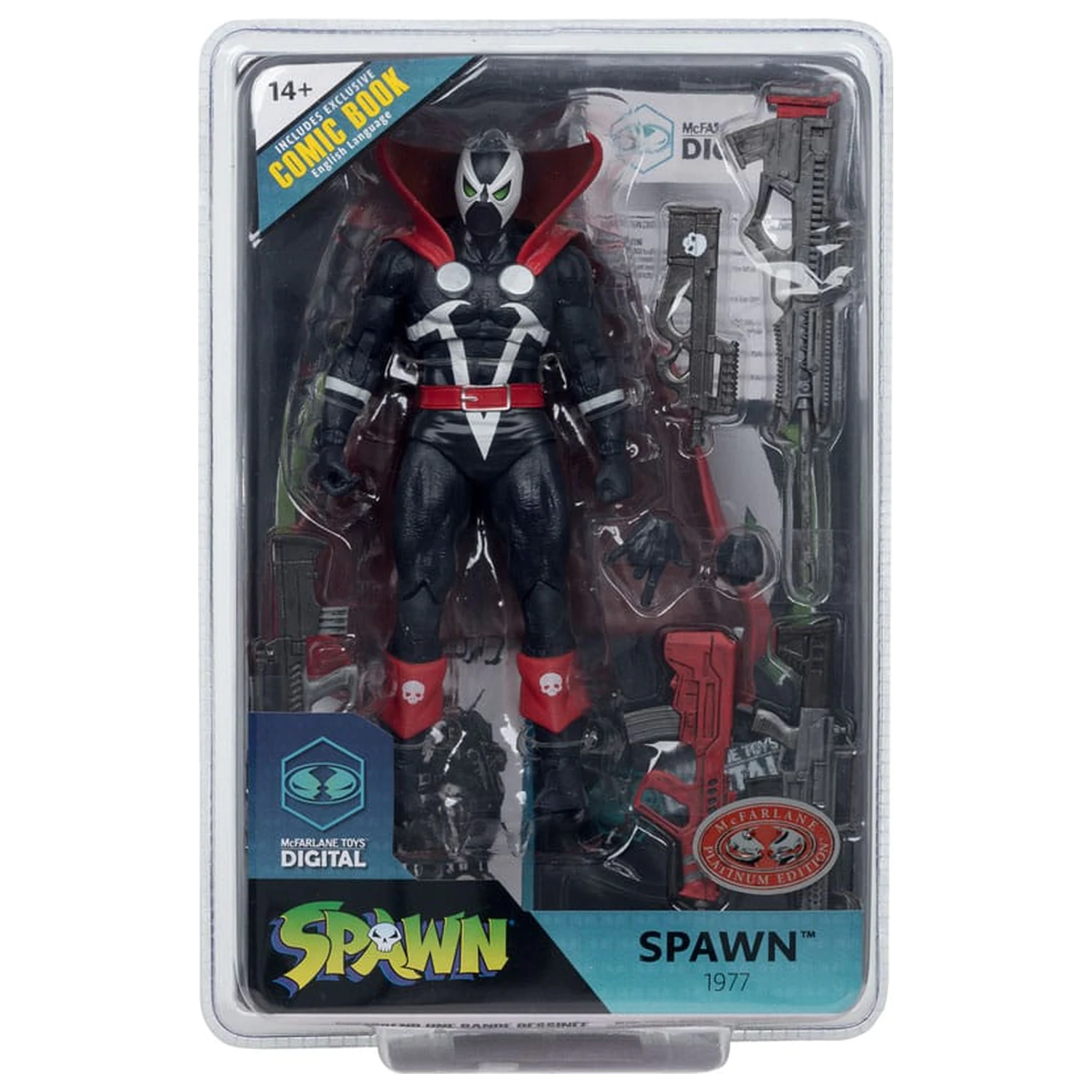 Spawn Page Punchers Spawn 1977 Red and Black (Chase) Red Platinum Edition akciófigura 18 cm  termékfotó