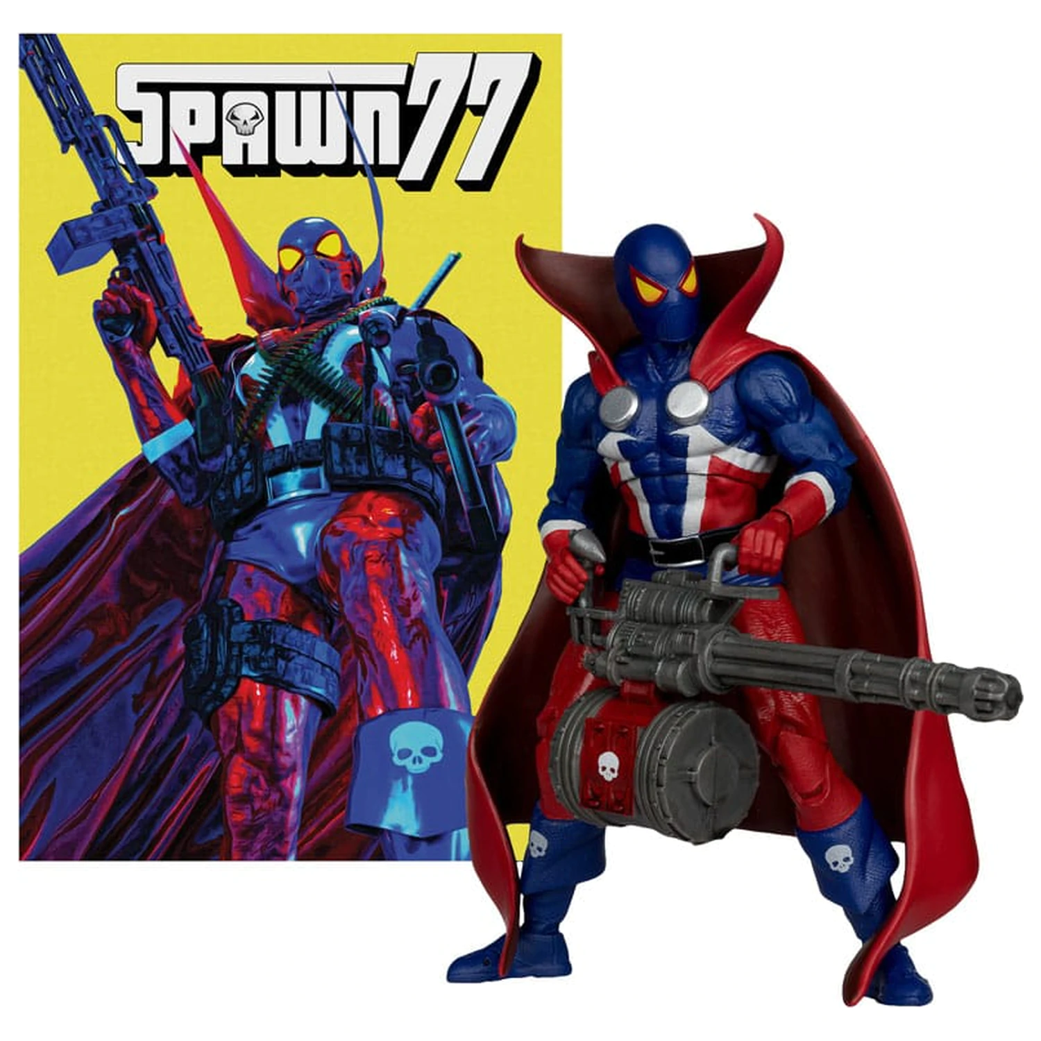 Spawn Page Punchers Spawn 1977 Red and Blue (Chase) Red Platinum Edition akciófigura 18 cm  termékfotó