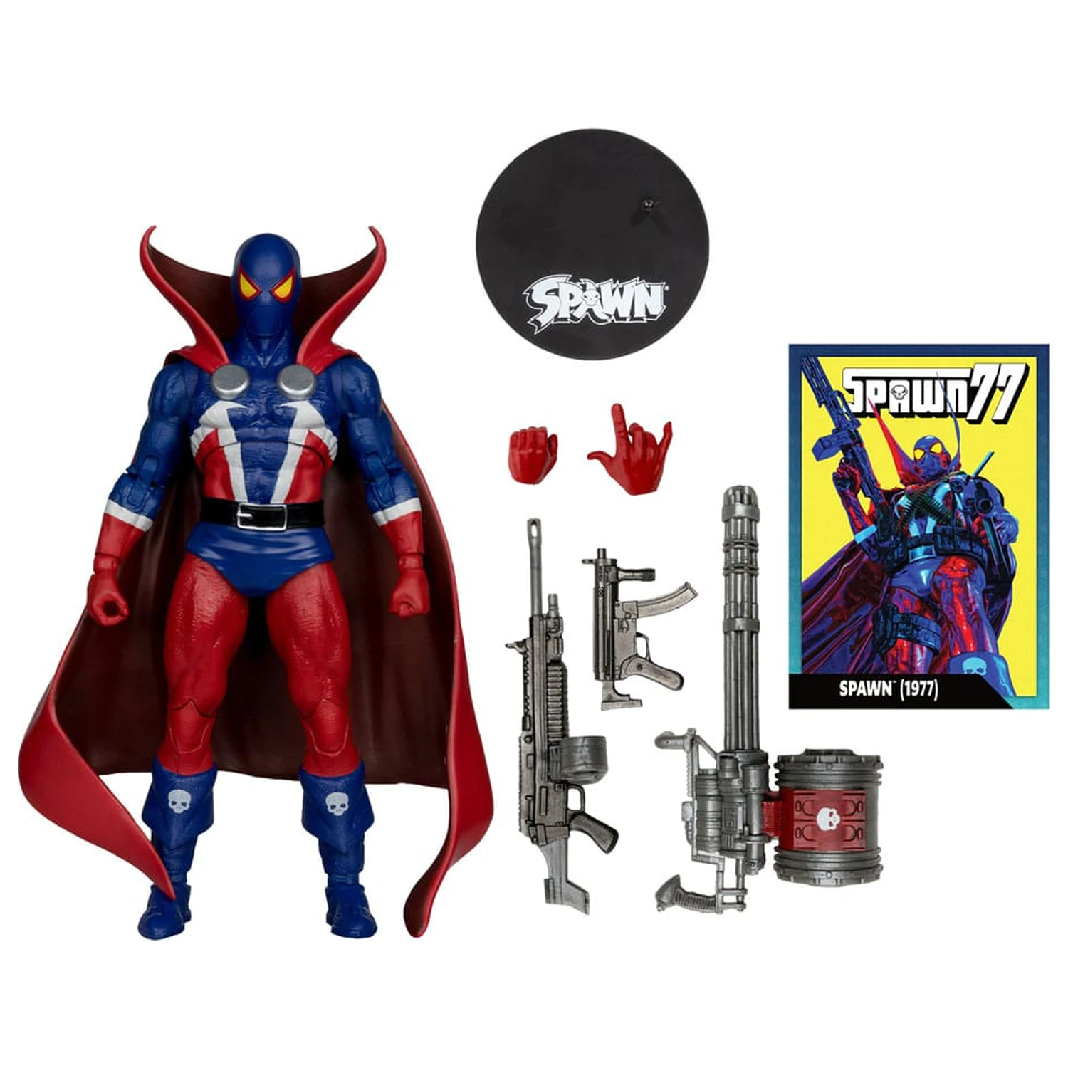 Spawn Page Punchers Spawn 1977 Red and Blue (Chase) Red Platinum Edition akciófigura 18 cm  termékfotó