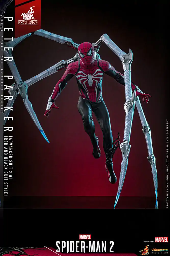 Spider-Man 2 Video Game Masterpiece 1/6 Peter Parker (Advanced Suit 2.0) (Red and Black Suit Style) akciófigura 30 cm termékfotó