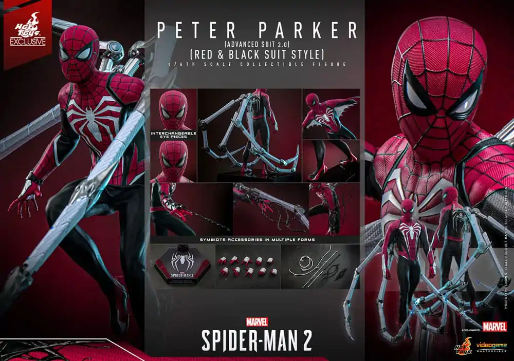 Spider-Man 2 Video Game Masterpiece 1/6 Peter Parker (Advanced Suit 2.0) (Red and Black Suit Style) akciófigura 30 cm termékfotó