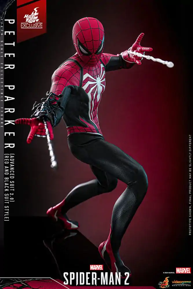 Spider-Man 2 Video Game Masterpiece 1/6 Peter Parker (Advanced Suit 2.0) (Red and Black Suit Style) akciófigura 30 cm termékfotó