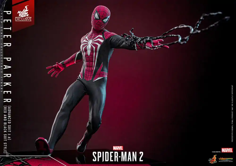 Spider-Man 2 Video Game Masterpiece 1/6 Peter Parker (Advanced Suit 2.0) (Red and Black Suit Style) akciófigura 30 cm termékfotó