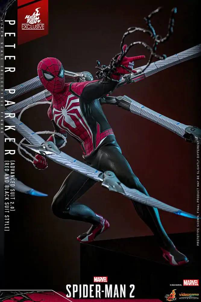 Spider-Man 2 Video Game Masterpiece 1/6 Peter Parker (Advanced Suit 2.0) (Red and Black Suit Style) akciófigura 30 cm termékfotó