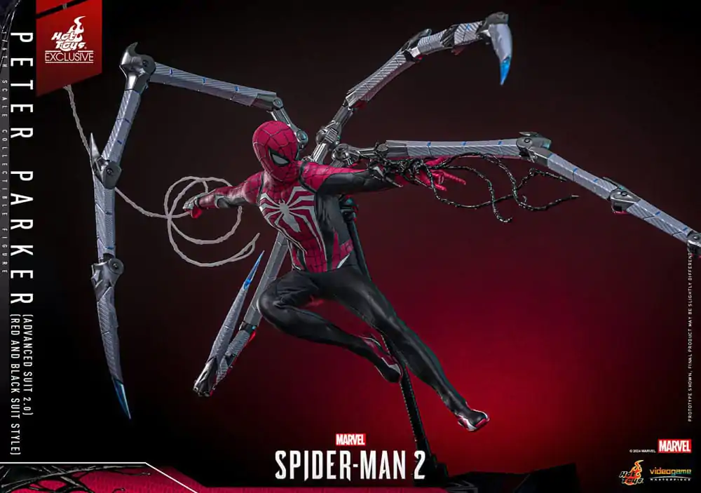 Spider-Man 2 Video Game Masterpiece 1/6 Peter Parker (Advanced Suit 2.0) (Red and Black Suit Style) akciófigura 30 cm termékfotó