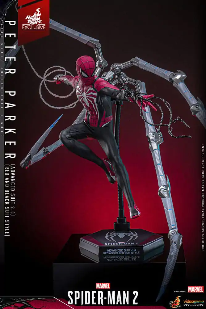 Spider-Man 2 Video Game Masterpiece 1/6 Peter Parker (Advanced Suit 2.0) (Red and Black Suit Style) akciófigura 30 cm termékfotó