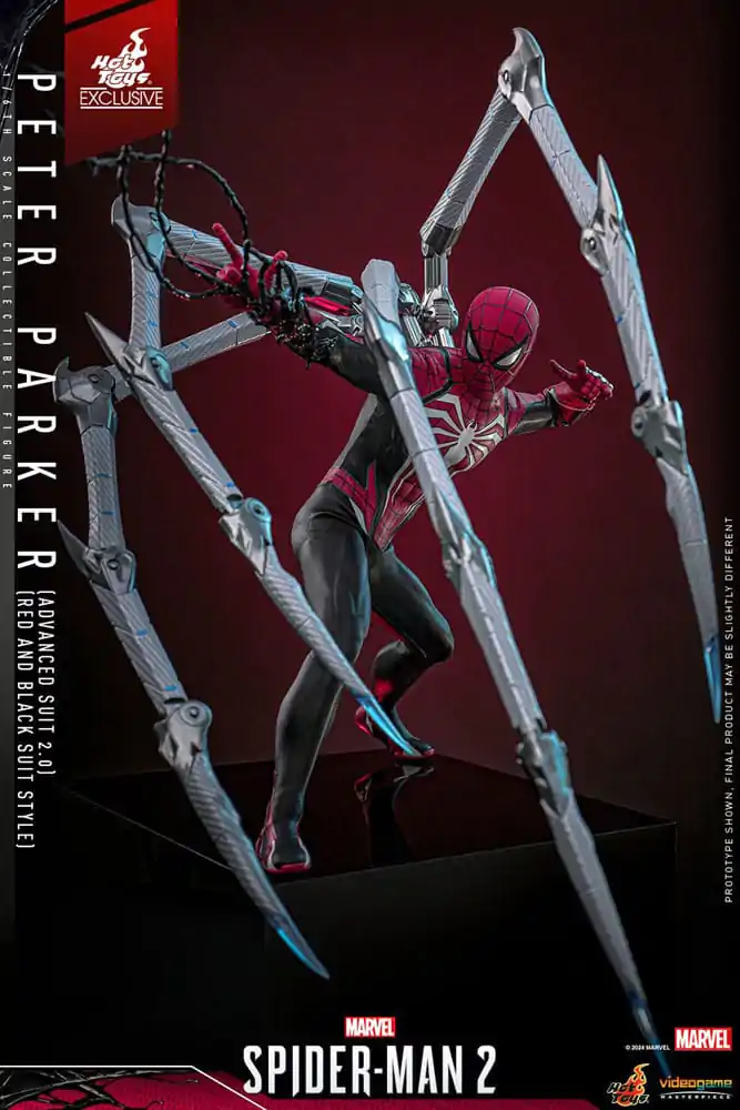 Spider-Man 2 Video Game Masterpiece 1/6 Peter Parker (Advanced Suit 2.0) (Red and Black Suit Style) akciófigura 30 cm termékfotó