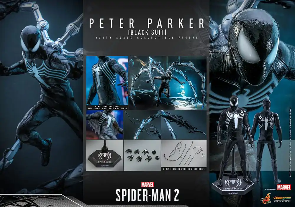 Spider-Man 2 Video Game Masterpiece 1/6 Peter Parker (Black Suit) akciófigura 30 cm termékfotó