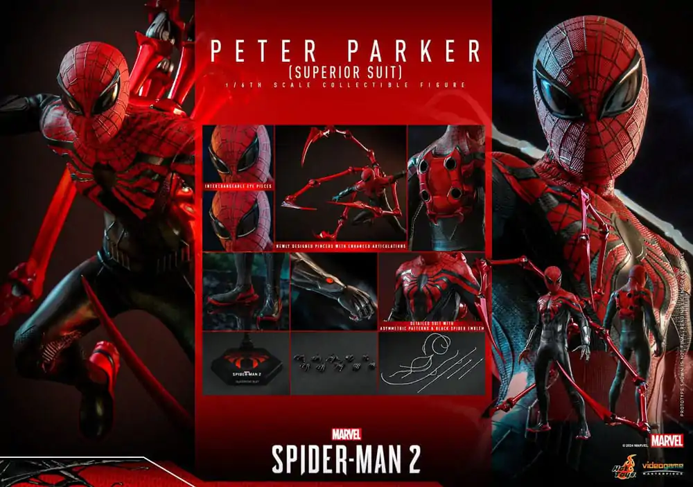 Spider-Man 2 Video Game Masterpiece 1/6 Peter Parker (Superior Suit) akciófigura 30 cm termékfotó