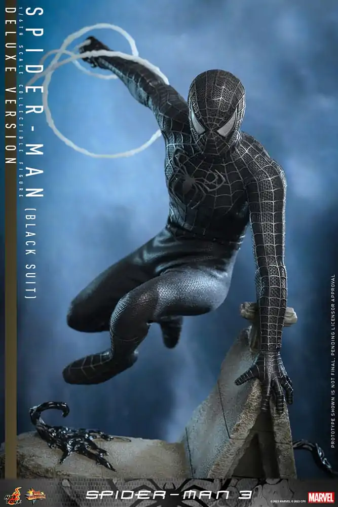 Spider-Man 3 Movie Masterpiece 1/6 Spider-Man (Black Suit) (Deluxe Version) akciófigura 30 cm termékfotó