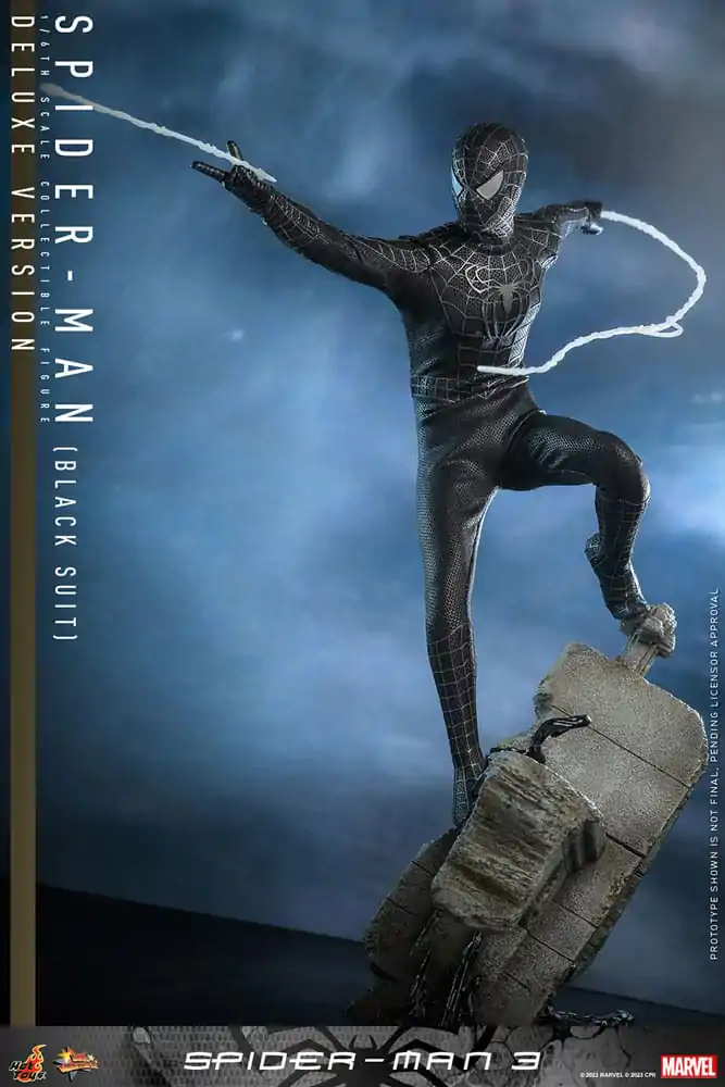 Spider-Man 3 Movie Masterpiece 1/6 Spider-Man (Black Suit) (Deluxe Version) akciófigura 30 cm termékfotó