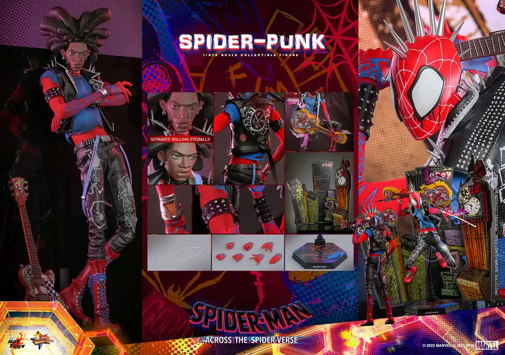 Spider-Man: Across the Spider-Verse Movie Masterpiece 1/6 Spider-Punk akciófigura 32 cm termékfotó