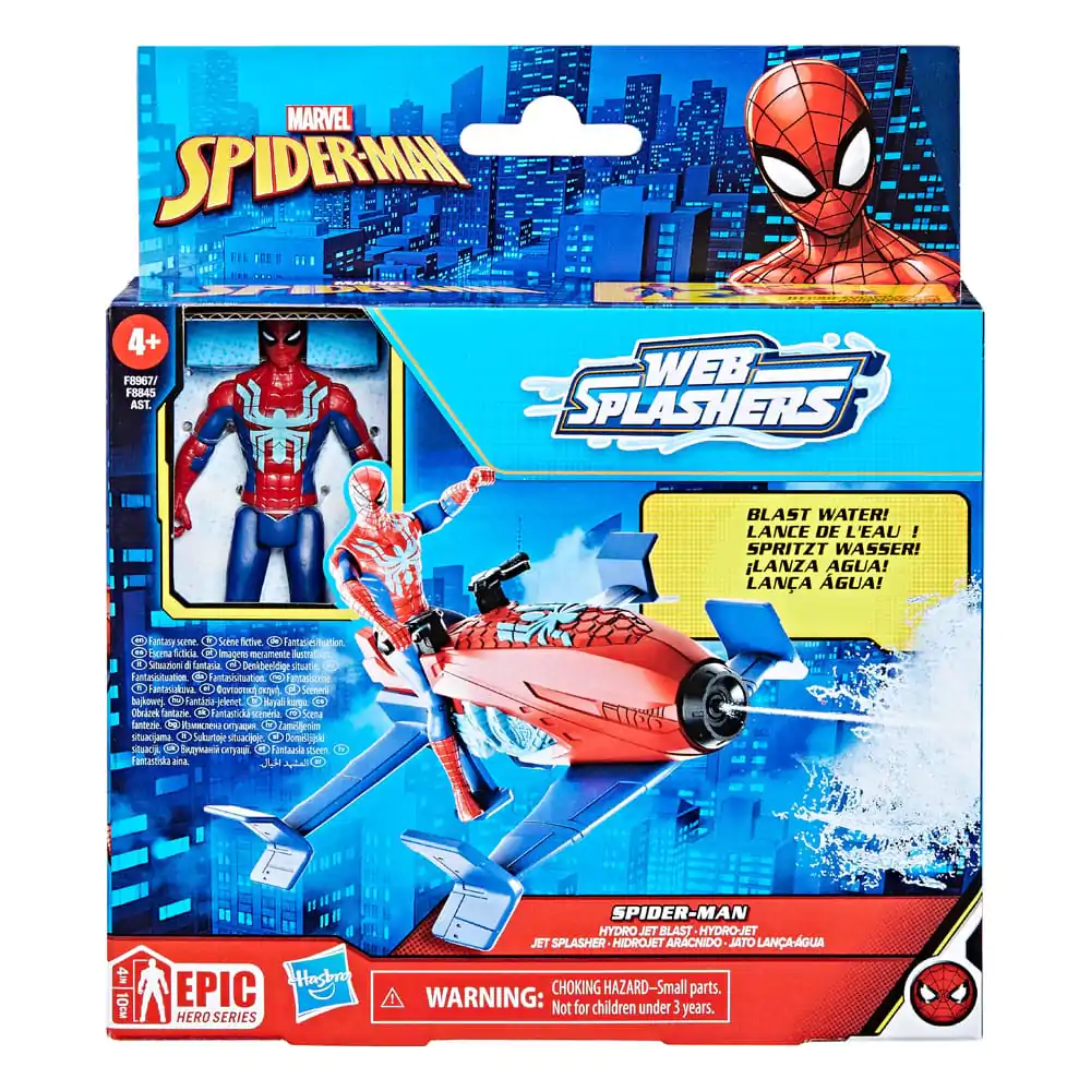 Spider-Man Epic Hero Series Web Splashers Spider-Man Hydro Jet Blast akciófigura 10 cm termékfotó