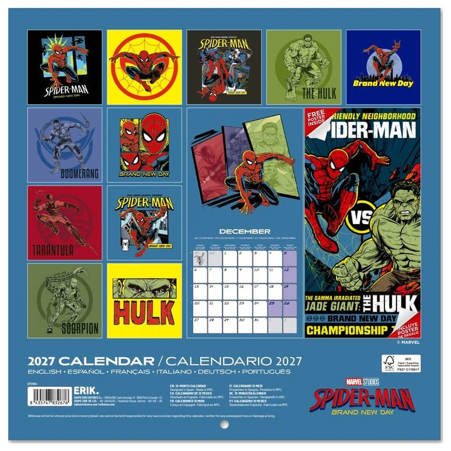 Spider-Man fali naptár 2027 30 x 30 cm termékfotó