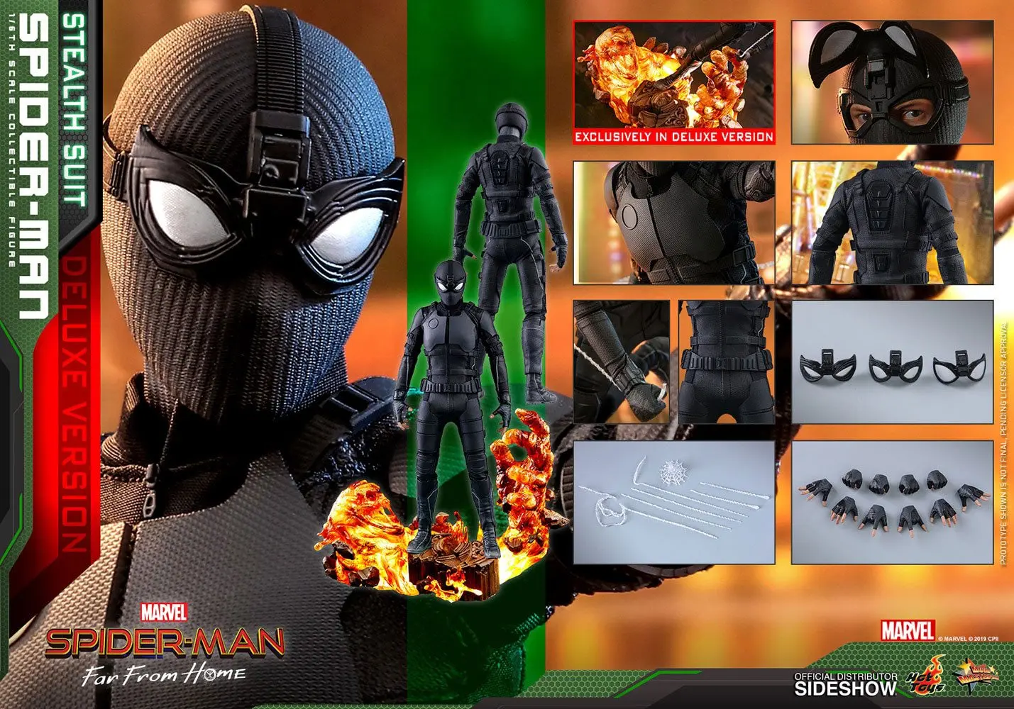 Spider-Man: Far From Home MM 1/6 Spider-Man (Stealth Suit) Deluxe Version akciófigura 29 cm termékfotó