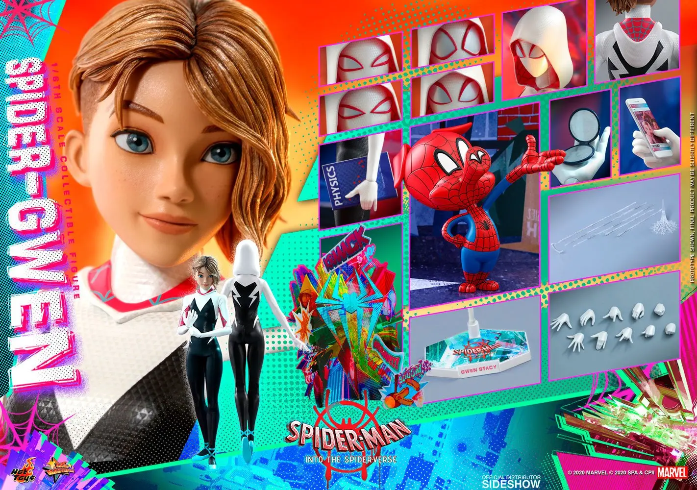 Spider-Man: Into the Spider-Verse Movie Masterpiece 1/6 Spider-Gwen akciófigura 27 cm termékfotó