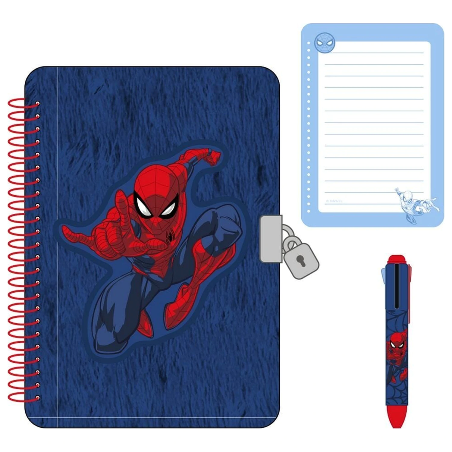 Spider-Man keményfedeles füzet és 4 színű toll termékfotó
