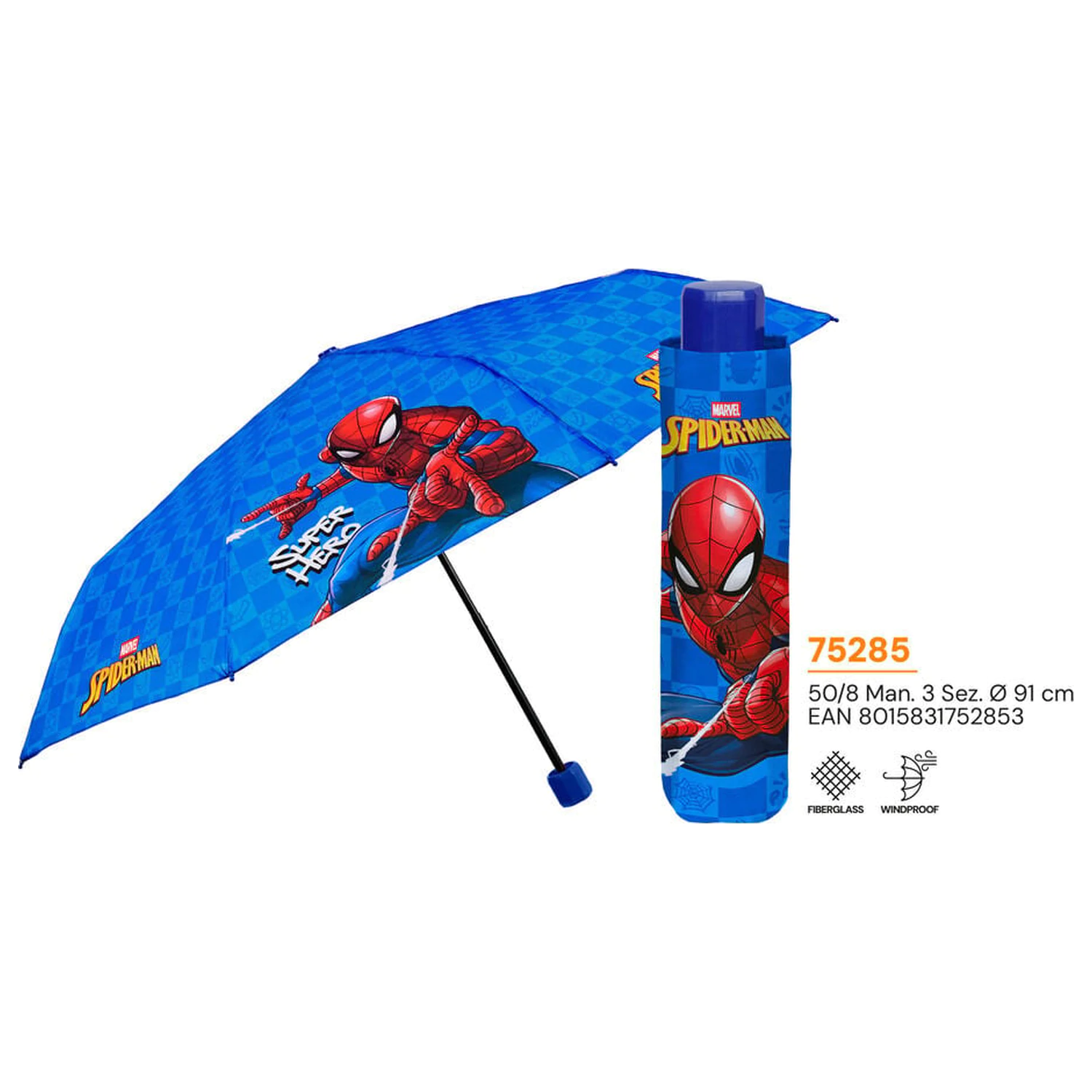 Spider-Man manuálisan állítható esernyő 50cm termékfotó