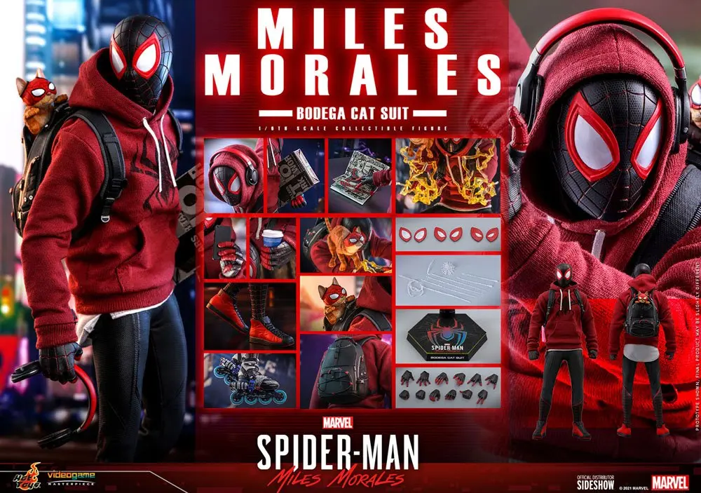 Spider-Man: Miles Morales Videogame Masterpiece 1/6 Miles Morales Bodega Cat Suit akciófigura 29cm termékfotó