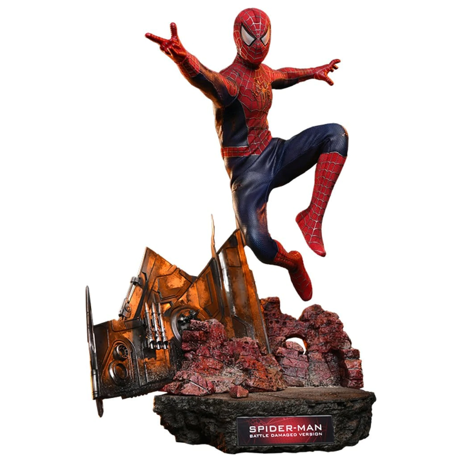 Spider-Man Movie Masterpiece akciófigura 1/6 Spider-Man (Battle Damaged Version) 30 cm termékfotó