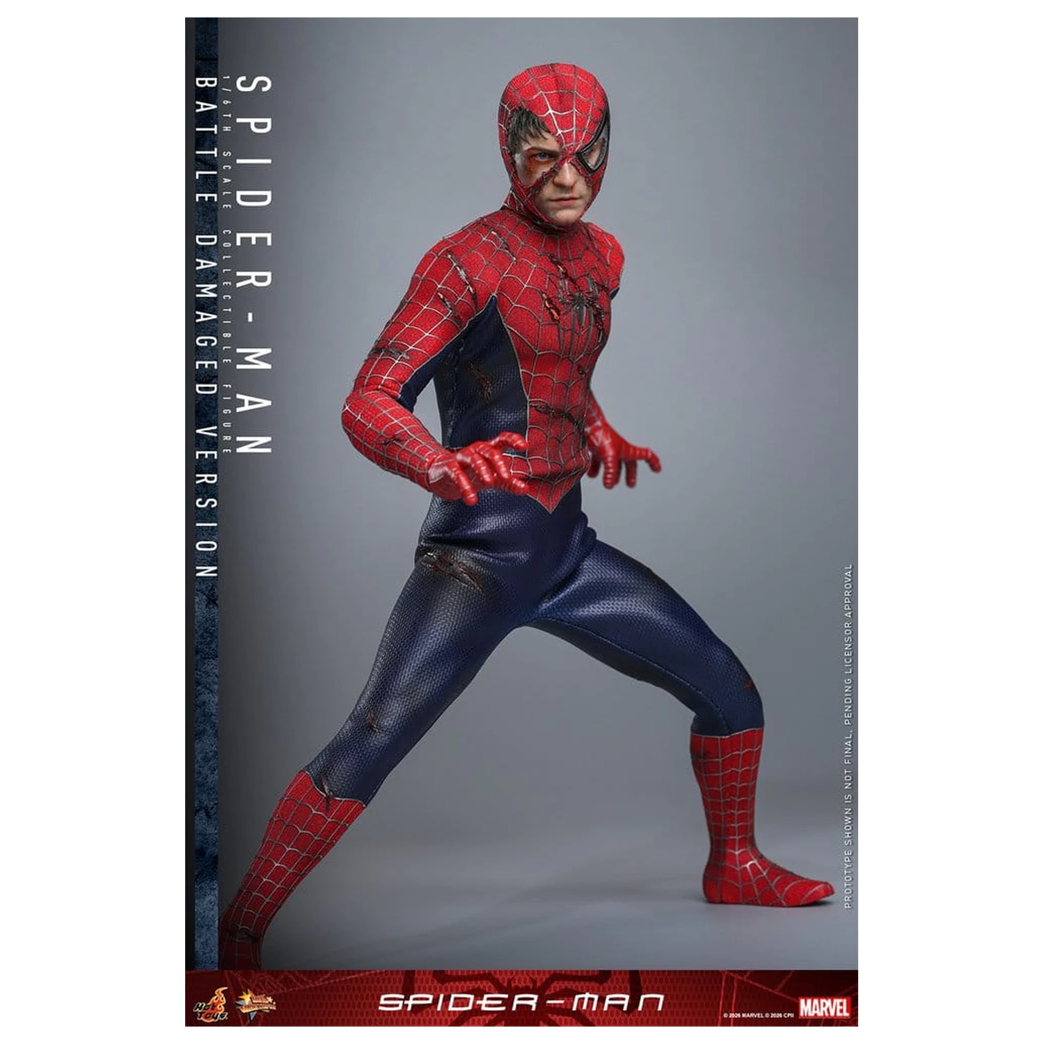 Spider-Man Movie Masterpiece akciófigura 1/6 Spider-Man (Battle Damaged Version) 30 cm termékfotó