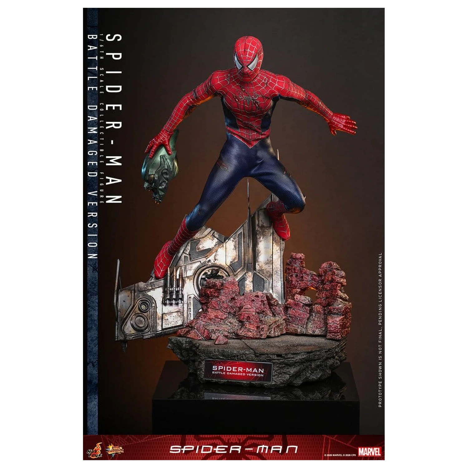 Spider-Man Movie Masterpiece akciófigura 1/6 Spider-Man (Battle Damaged Version) 30 cm termékfotó