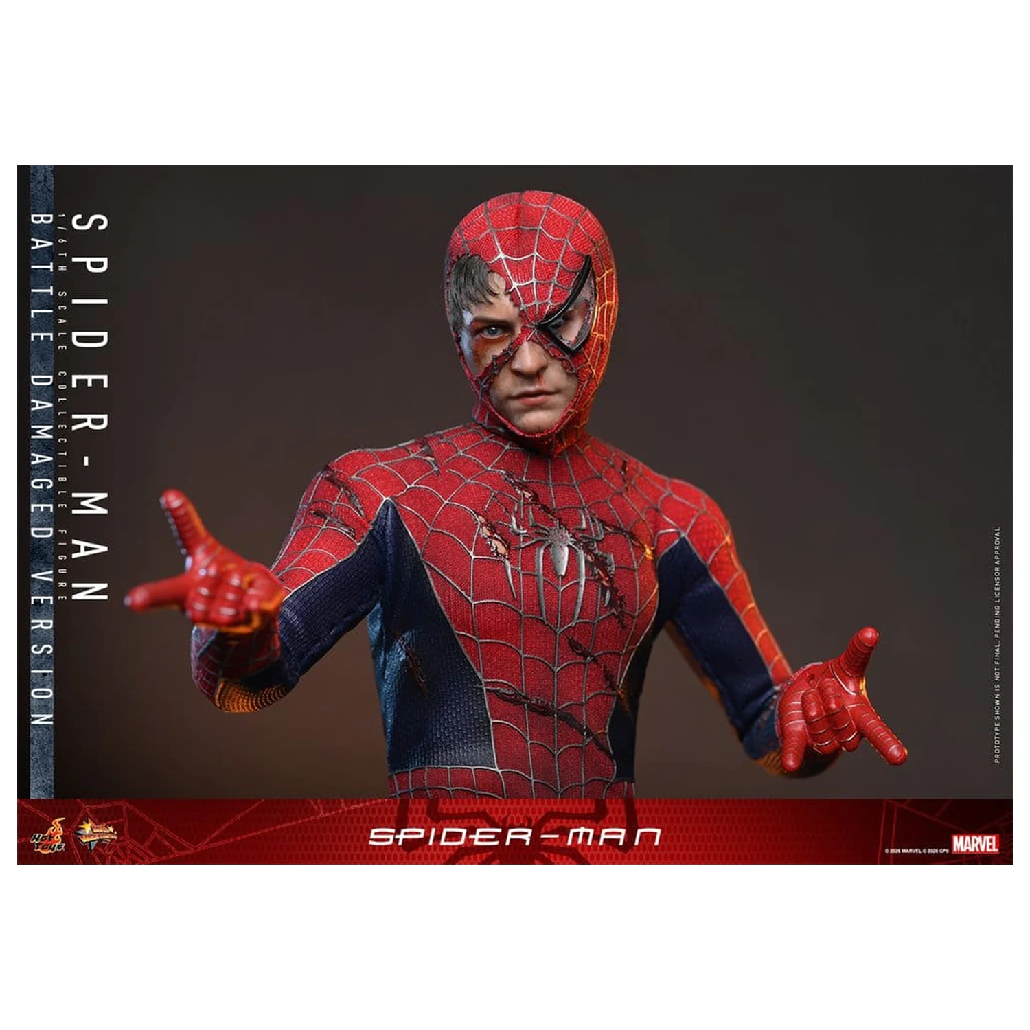 Spider-Man Movie Masterpiece akciófigura 1/6 Spider-Man (Battle Damaged Version) 30 cm termékfotó