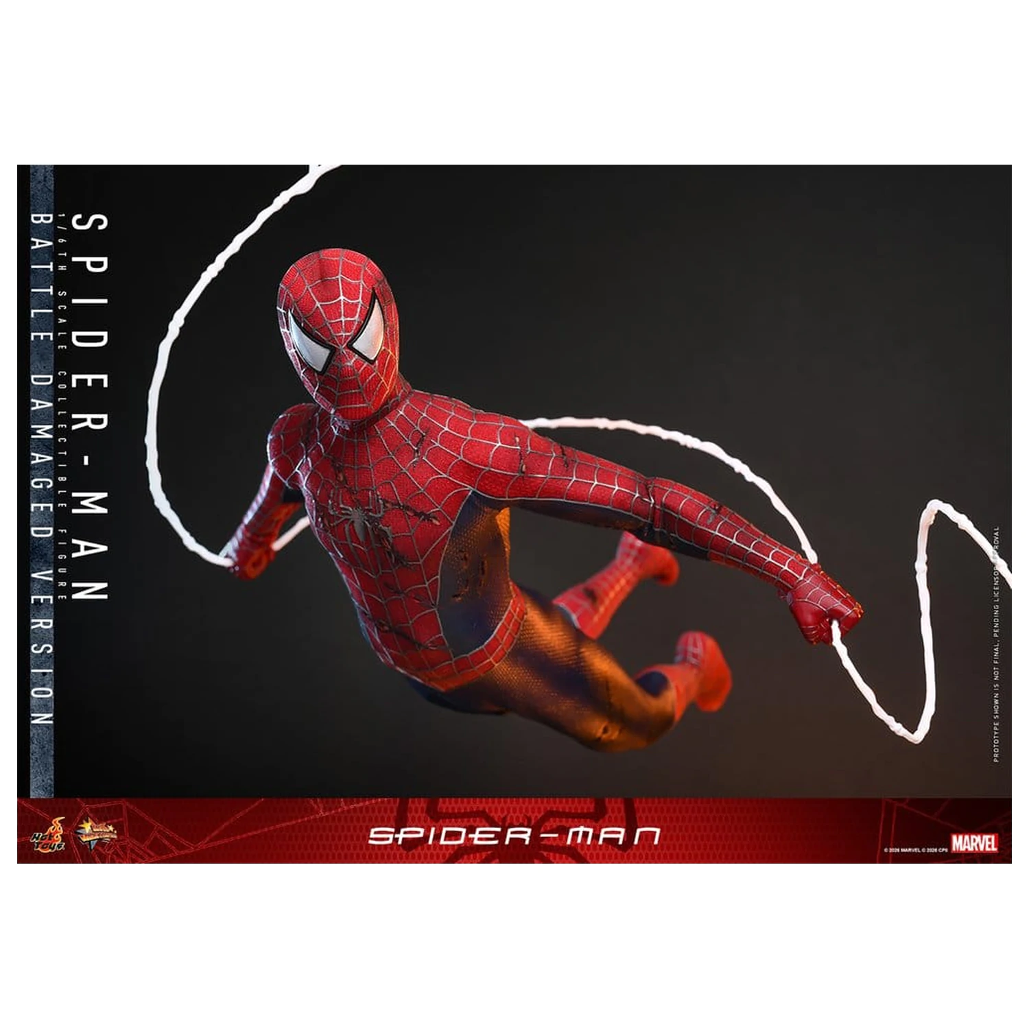Spider-Man Movie Masterpiece akciófigura 1/6 Spider-Man (Battle Damaged Version) 30 cm termékfotó