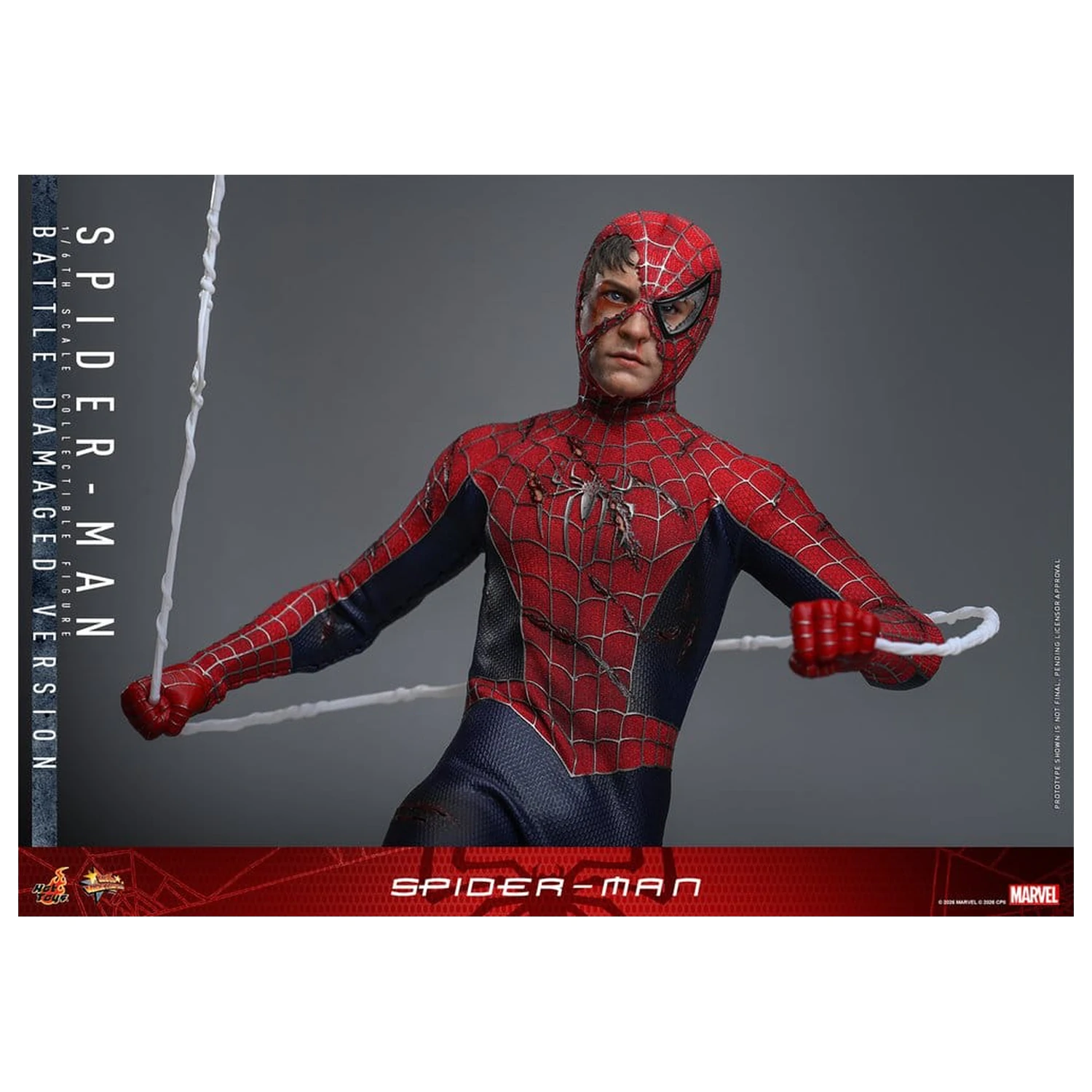 Spider-Man Movie Masterpiece akciófigura 1/6 Spider-Man (Battle Damaged Version) 30 cm termékfotó