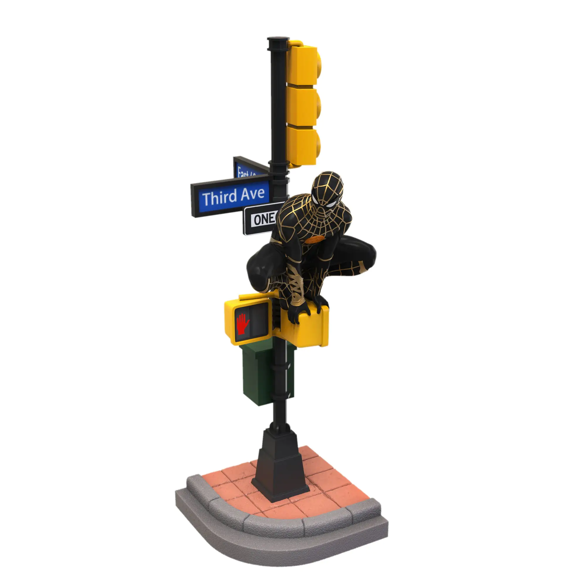 Spider-Man: No Way Home D-Stage Spider-Man Black and Gold Suit Closed Box Version PVC Dioráma szobor 25 cm termékfotó