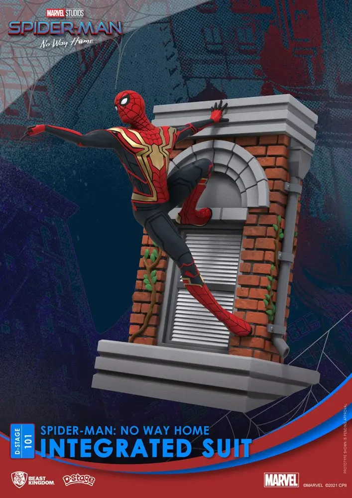 Spider-Man: No Way Home D-Stage Spider-Man Integrated Suit Closed Box Version PVC Dioráma szobor 16 cm termékfotó