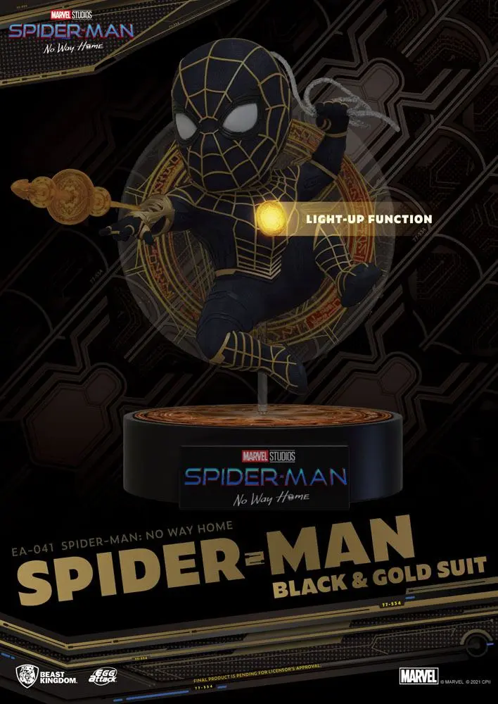 Spider-Man: No Way Home Egg Attack Spider-Man Black & Gold Suit figura 18 cm termékfotó