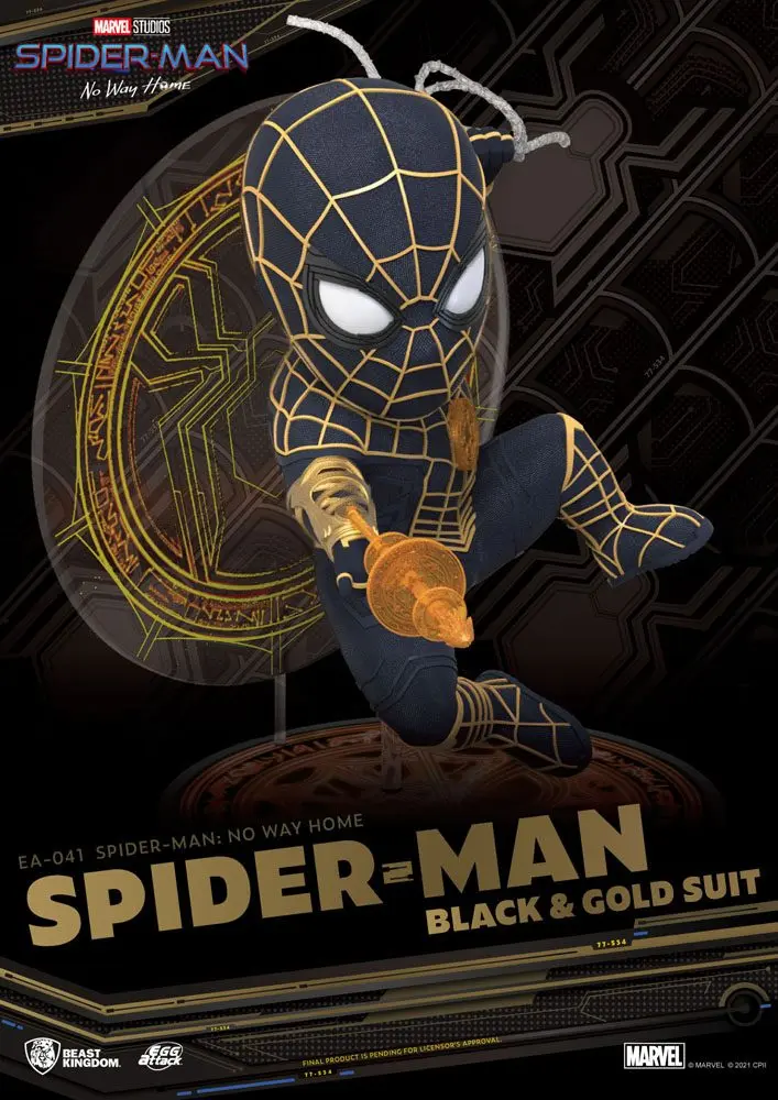 Spider-Man: No Way Home Egg Attack Spider-Man Black & Gold Suit figura 18 cm termékfotó