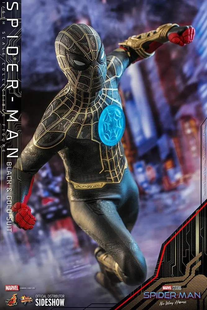 Spider-Man: No Way Home Movie Masterpiece 1/6 Spider-Man (Black & Gold Suit) akciófigura 30 cm termékfotó