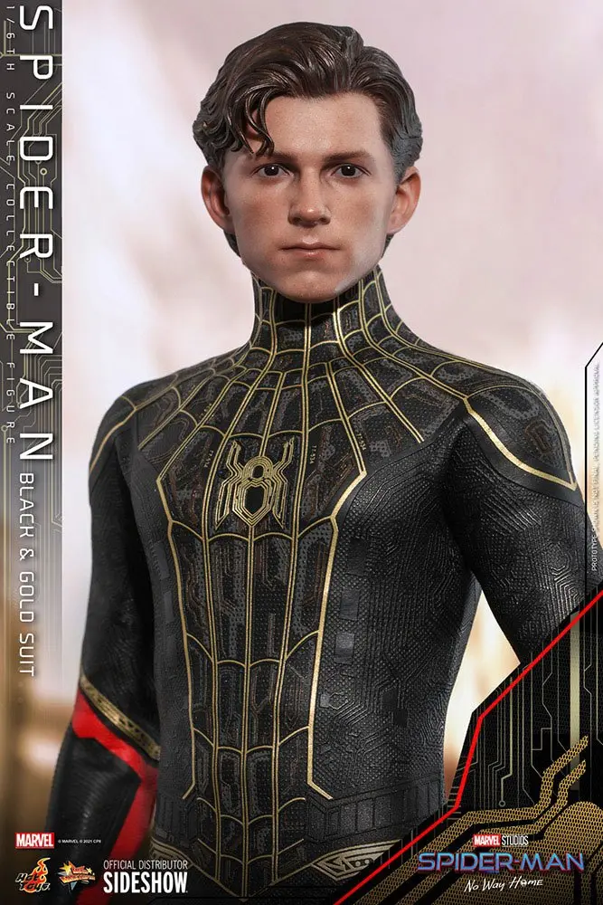 Spider-Man: No Way Home Movie Masterpiece 1/6 Spider-Man (Black & Gold Suit) akciófigura 30 cm termékfotó