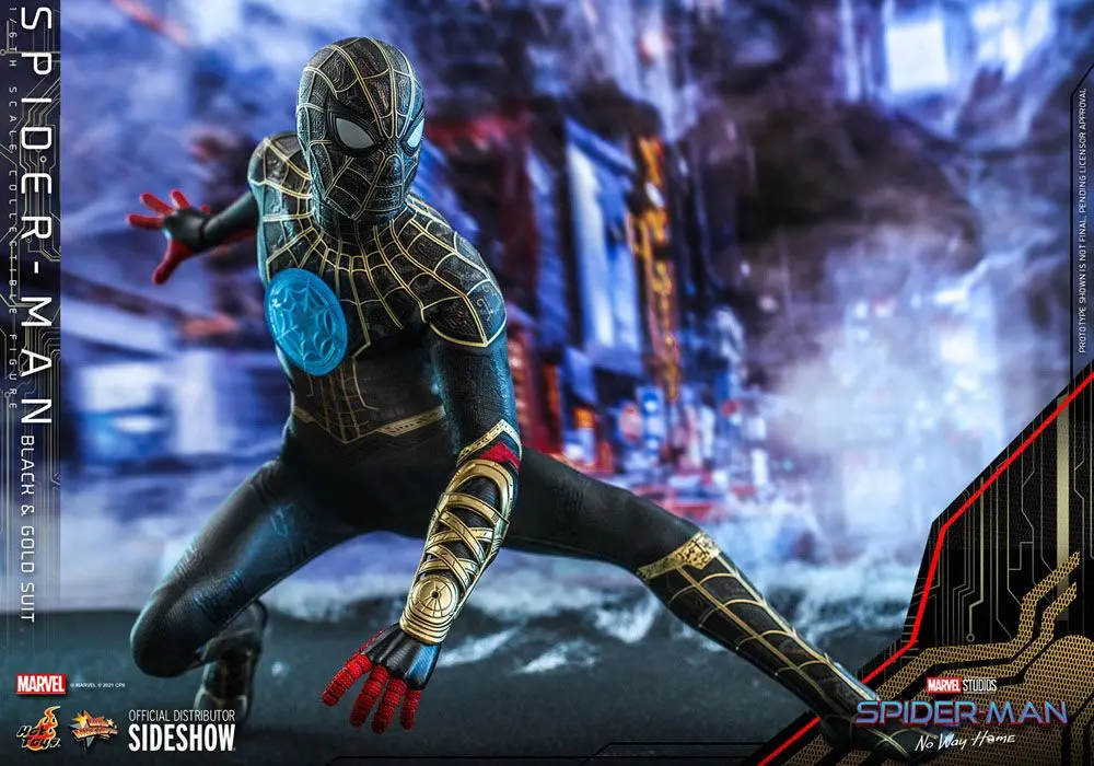 Spider-Man: No Way Home Movie Masterpiece 1/6 Spider-Man (Black & Gold Suit) akciófigura 30 cm termékfotó