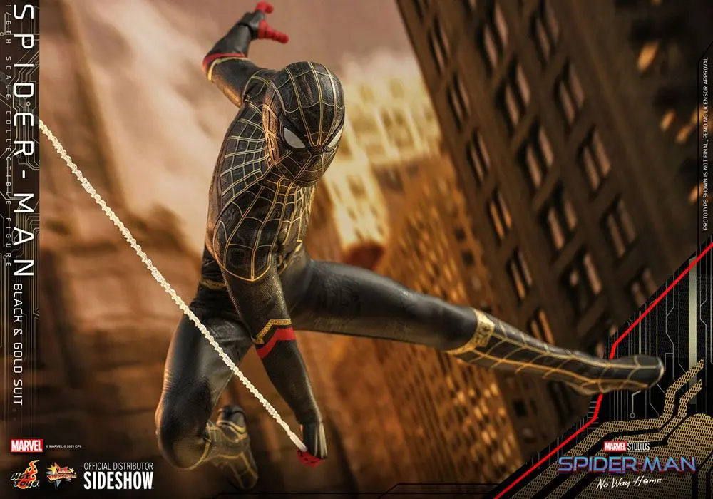 Spider-Man: No Way Home Movie Masterpiece 1/6 Spider-Man (Black & Gold Suit) akciófigura 30 cm termékfotó