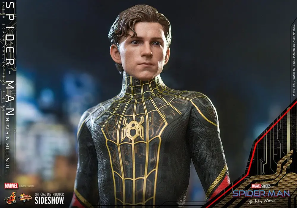 Spider-Man: No Way Home Movie Masterpiece 1/6 Spider-Man (Black & Gold Suit) akciófigura 30 cm termékfotó