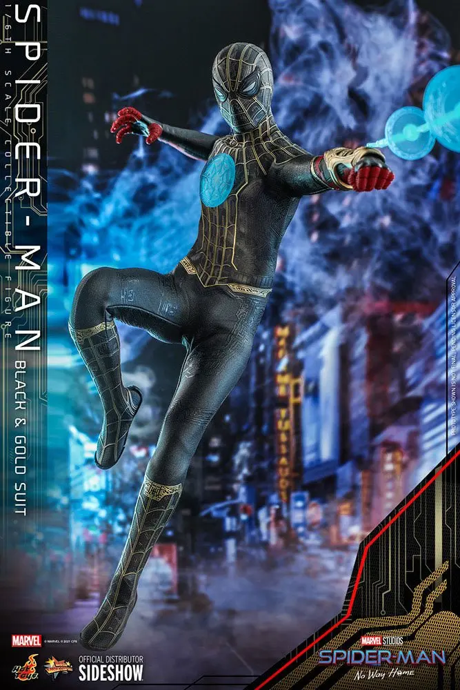 Spider-Man: No Way Home Movie Masterpiece 1/6 Spider-Man (Black & Gold Suit) akciófigura 30 cm termékfotó