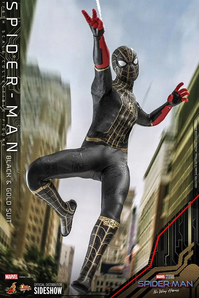 Spider-Man: No Way Home Movie Masterpiece 1/6 Spider-Man (Black & Gold Suit) akciófigura 30 cm termékfotó