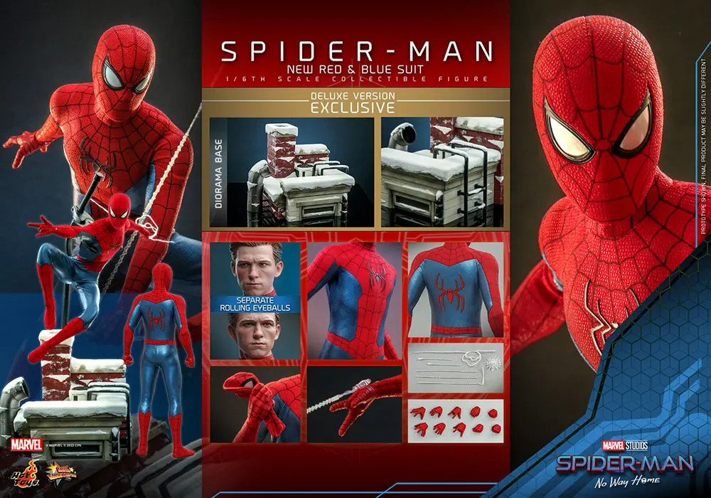 Spider-Man: No Way Home Movie Masterpiece 1/6 Spider-Man (New Red and Blue Suit) (Deluxe Version) akciófigura 28 cm termékfotó