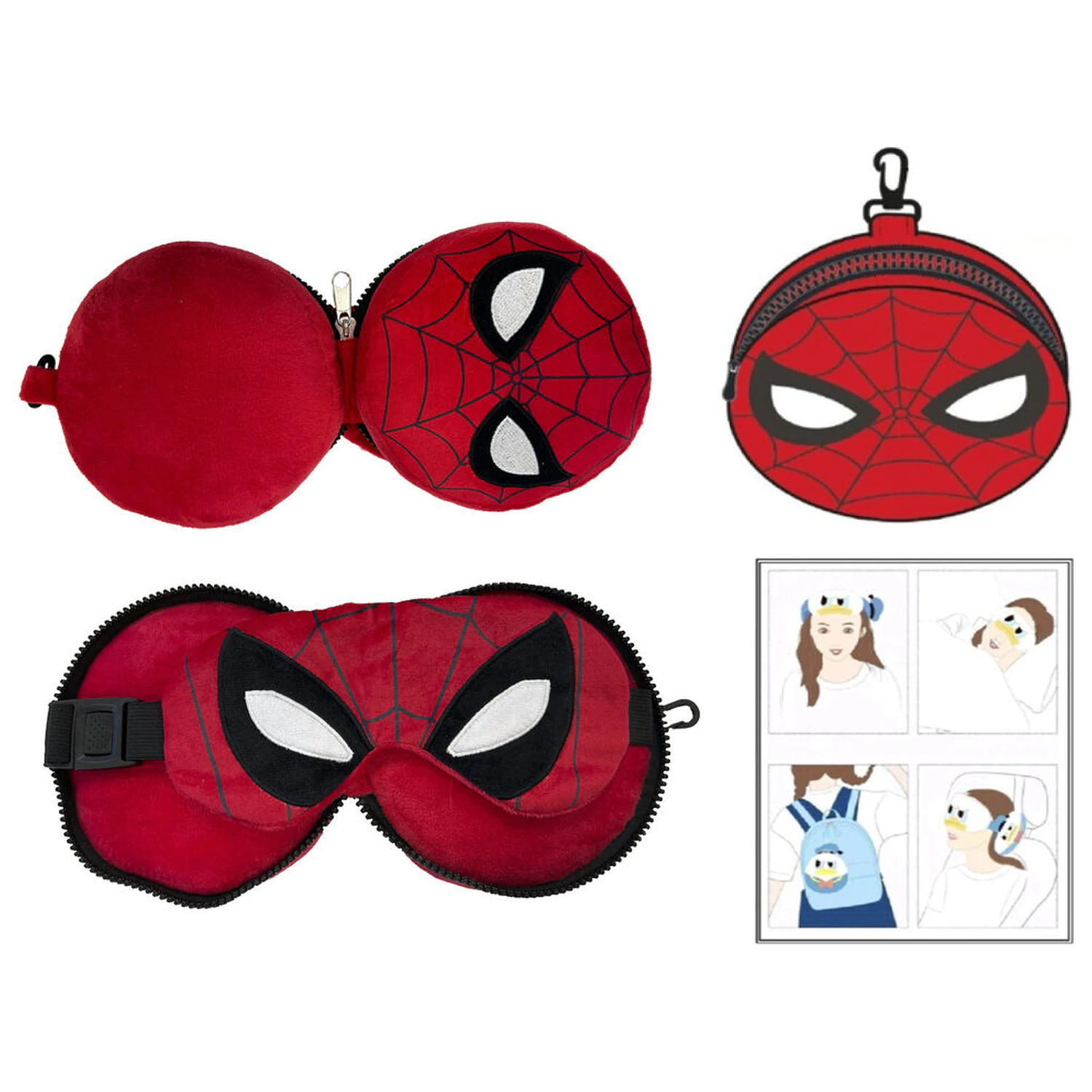 Spider-Man utazópárna és alvó maszk termékfotó