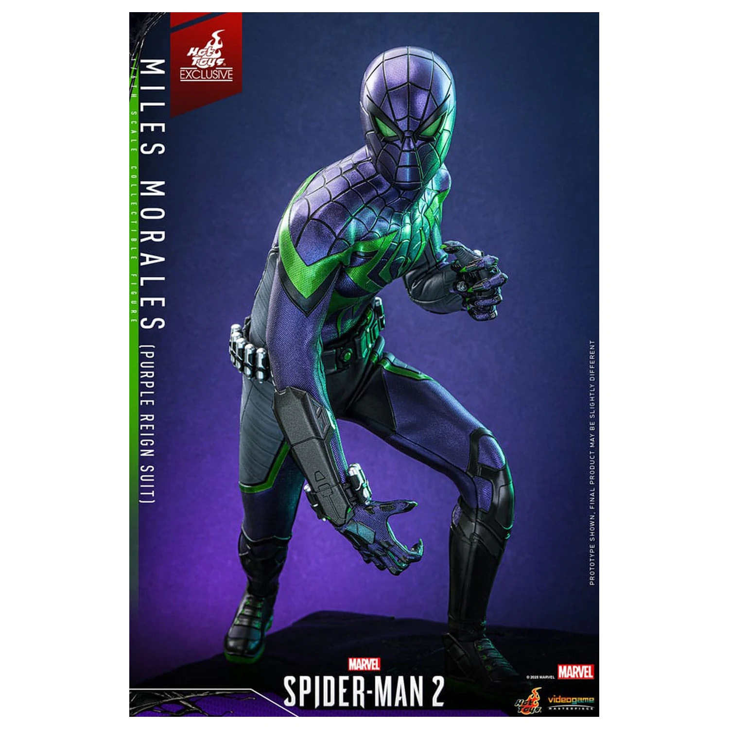 Spider-Man Video Game Masterpiece akciófigura 1/6 Miles Morales (Purple Reign Suit) Hot Toys Exkluzív 30 cm termékfotó