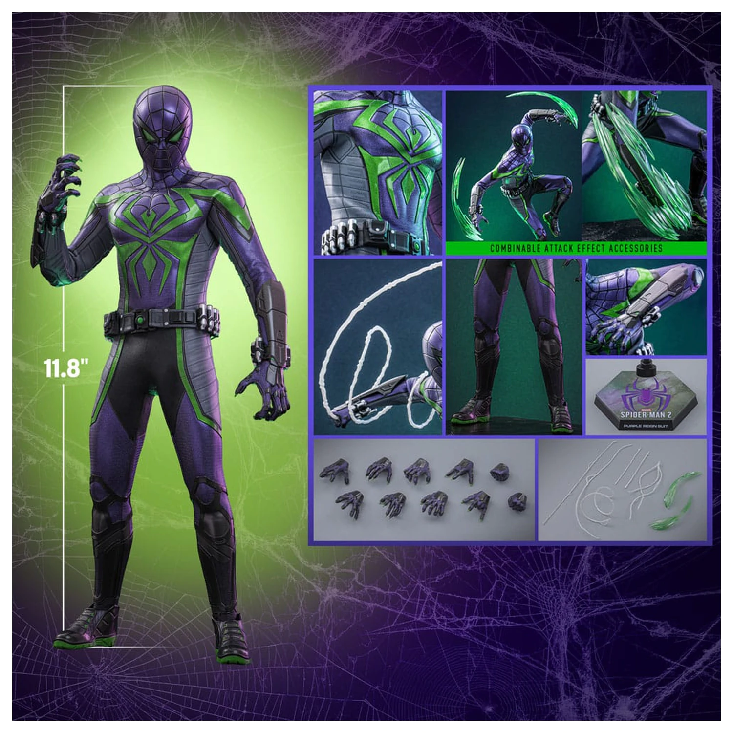 Spider-Man Video Game Masterpiece akciófigura 1/6 Miles Morales (Purple Reign Suit) Hot Toys Exkluzív 30 cm termékfotó